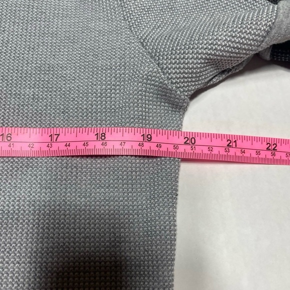 AMONGST OTHER Hooded Shirt Mens Size L Grey Waffle Knit Striped Casual - Picture 5 of 9